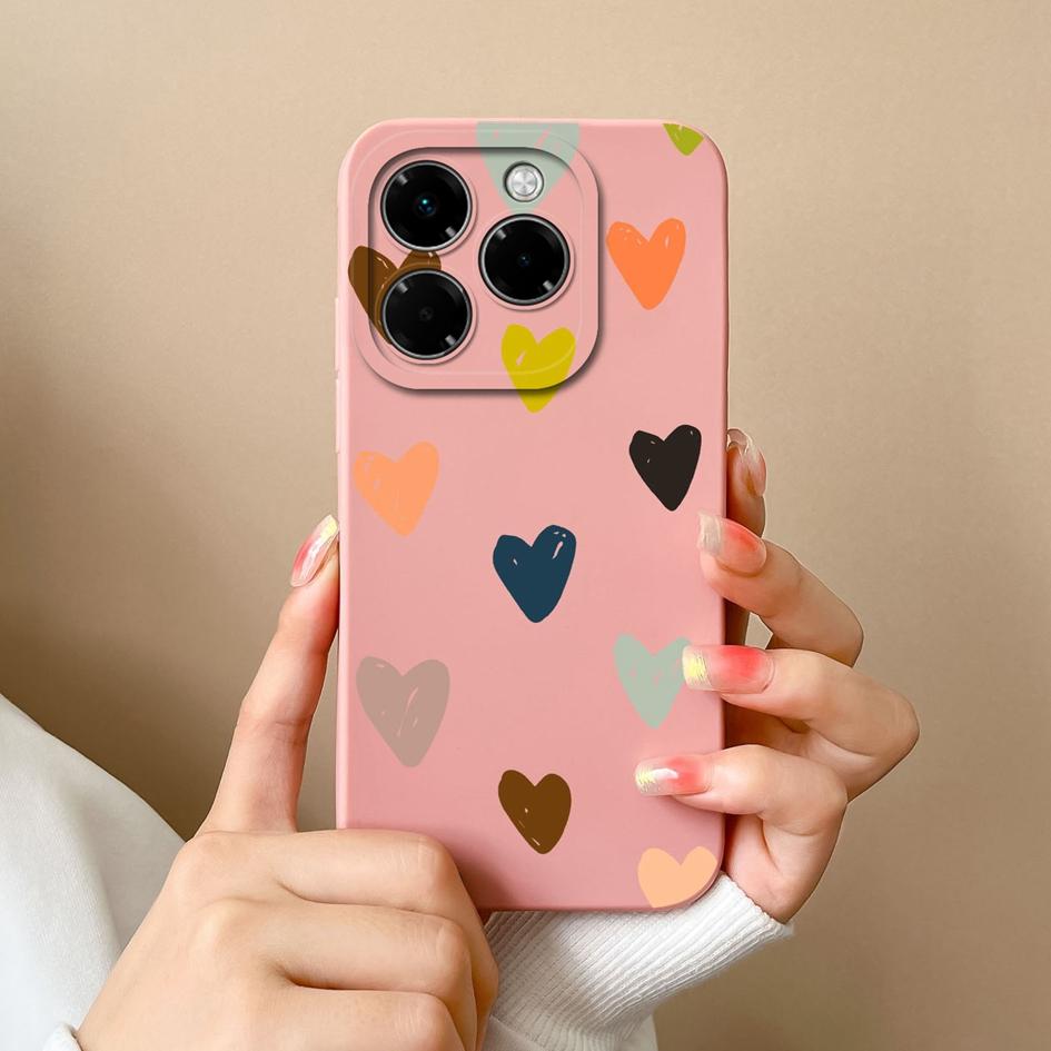 Love Heart Cases For Infinix Hot 50 Pro Plus 50i Smart 9 Note 40X 4G 5G Soft Camera Protection Liquid Slim Silicone Super Shockproof For Infinix Shell