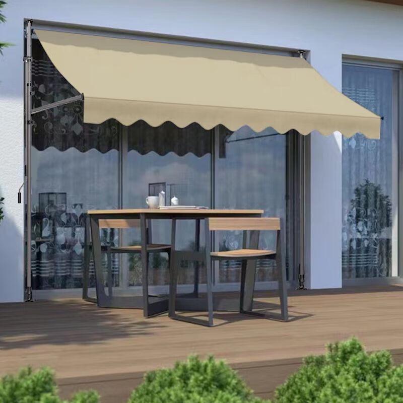 Greenseek Punch-Free Hand-Crank Folding Shop Awning