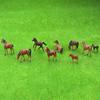 Miniature Diorama Horses Set Horse Diorama N Gauge Railway Model Miniature Parts Model DIY Brown 1/87 30-Head