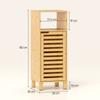 Bathroom cabinet, open shelf, cabinet, bamboo wood, louvered door, light brown