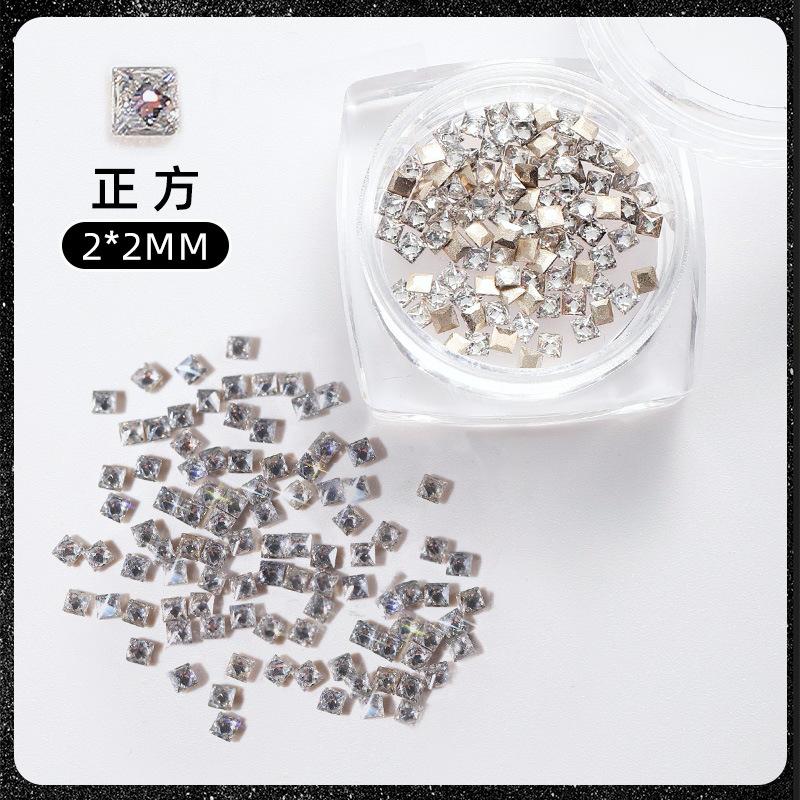 Украшения для ногтей с бриллиантами Flash Mini White Zircon Diy Manicure Украшения для ногтей с конским глазом Love Fat Square Diamond