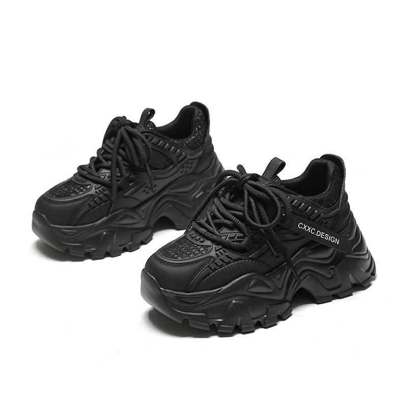 2025 новые весенние туфли на платформе в стиле папа, женские, увеличивающие рост на 7 см, универсальные, удобные, дышащие и легкие повседневные спортивные туфли