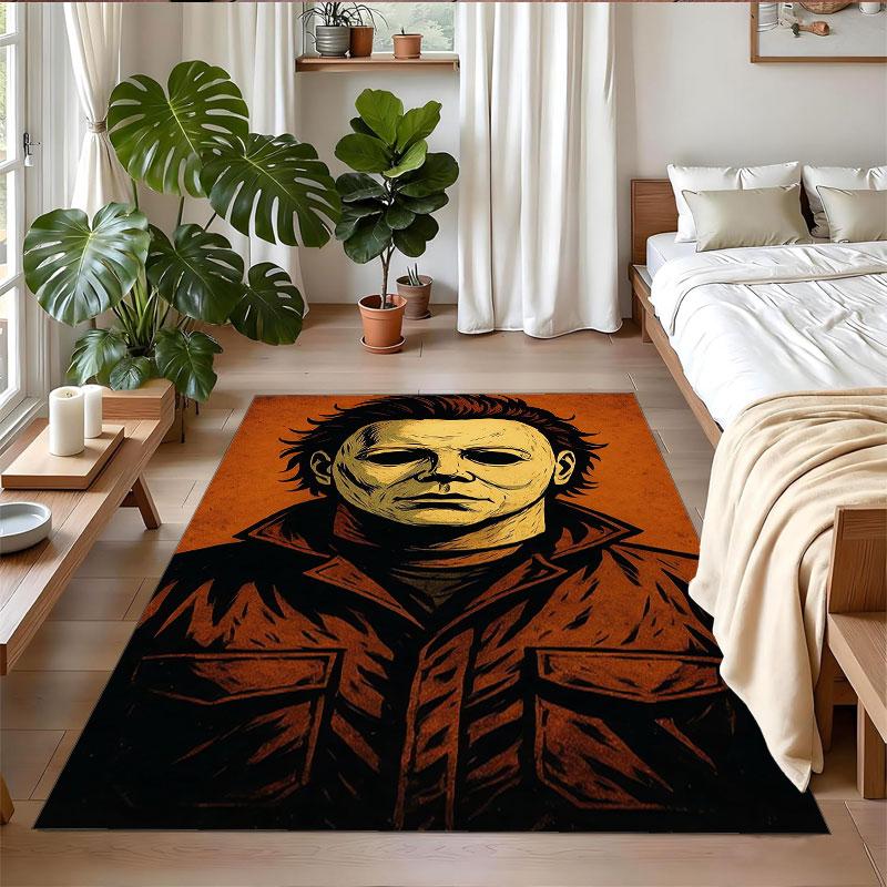 Crystal Velvet Rug Soft Non Slip Indoor Floor Mat Home DecorHalloween Michael Myers