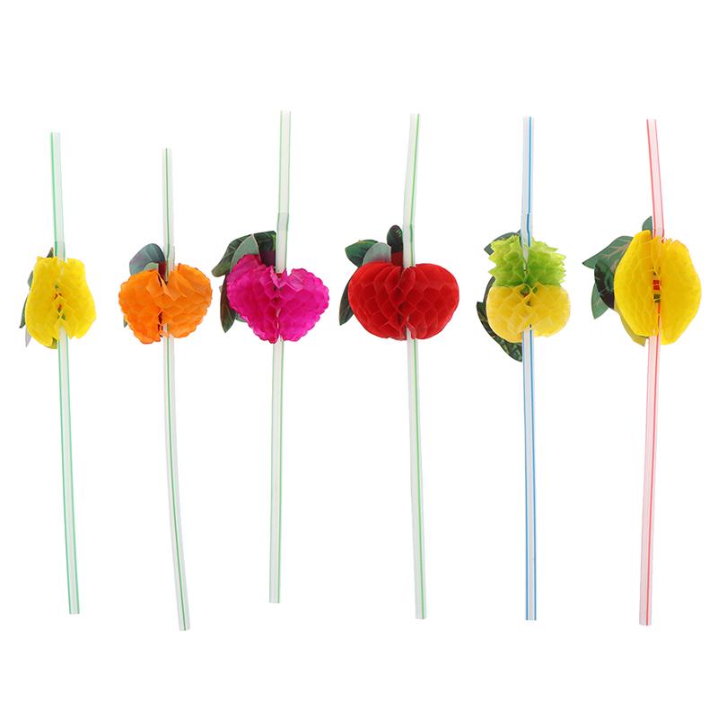 50 шт. Гавайские 3D фруктовые коктейльные соломинки зонтики соломинки для питья украшение для вечеринки