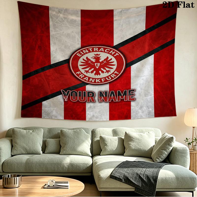 Custom Name Eintracht Frankfurt Printed Tapestry – Wall Hanging for Bedrooms, Dorms, and Home Decor