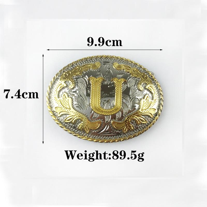 U-shaped Oval Plate Buckle Smooth Buckle Retro Style Cowhide Belt Whole Buffalo Leather Cutting Belt