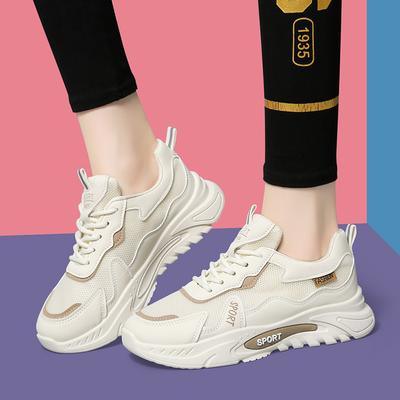 Женские модные повседневные кроссовки на шнуровке, легкие кроссовки с мягкой подошвой для женщин, толстая подошва, сетчатая дышащая спортивная обувь