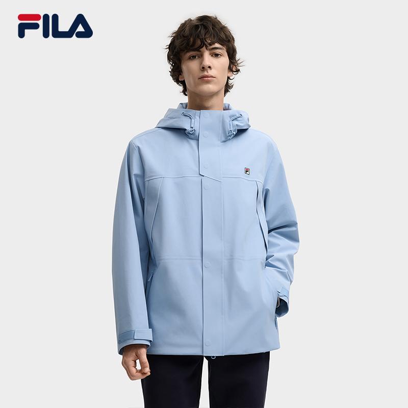Fila Наследие Минималистичный Повседневный Модный Универсальный Прочный Тканый Свободный Худи Мужские куртки Небесно-голубой F11M548702FBU