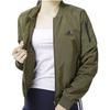 adidas Теплая повседневная бейсбольная куртка с круглым вырезом и длинным рукавом, женские куртки зеленого цвета BP6958-1