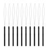 10 Pcs Hair Extensions Loop Needle Pulling Hook Tool Needle Threader Loop Tool for Silicone Microlink Beads