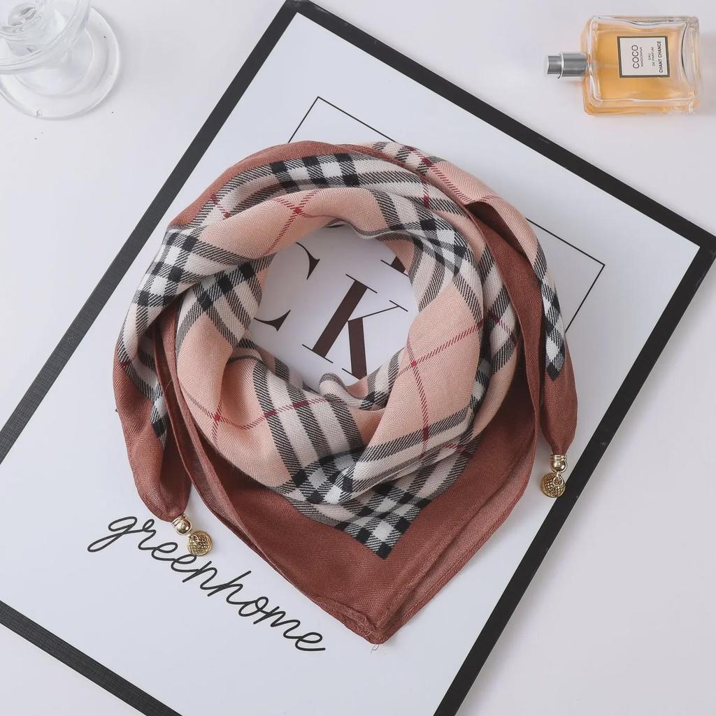 Осенне-зимний шелковый шарф в западном стиле с корейским акцентом в виде магнитного золотого шарика