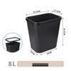 Thickened Square Plastic Wastebasket for Hotel Rooms, Bathrooms, and Restaurants