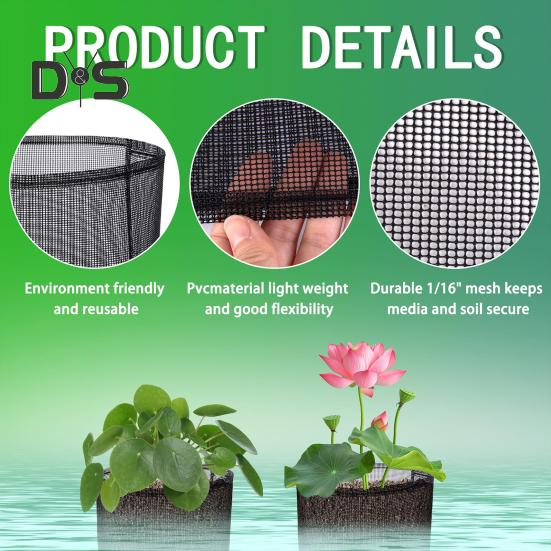 4 шт., водные мешки для посадки, многоразовые воздухопроницаемые кашпо для пруда, сетчатый водный садовый пруд, горшок для растений, горшки для лилий для болотных и наземных растений