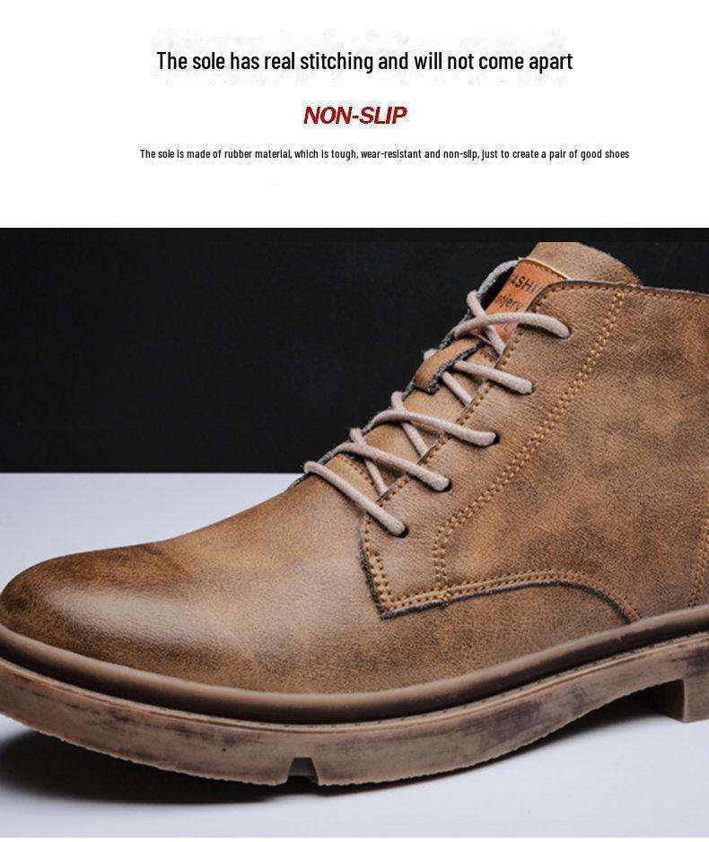Мужские кожаные ботинки Martin средней высоты — повседневная рабочая обувь в британском стиле на весну/осень