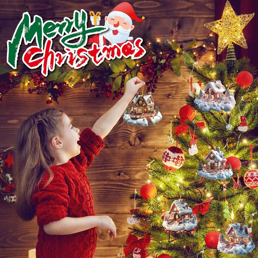 Christmas Igloo Car Pendant Acrylic Pendant Christmas Tree Pendant