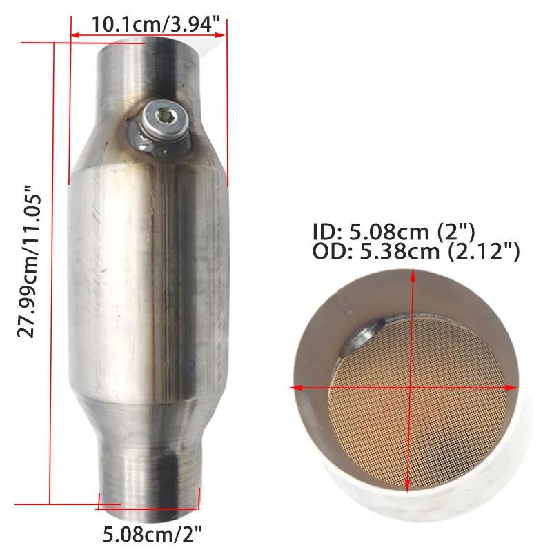 2'' 2.25'' 2.5'' 3" Универсальный каталитический нейтрализатор Датчик кислорода 400 ячеек Высокопоточный глушитель Катализатор Круглый двигатель 2.4 л