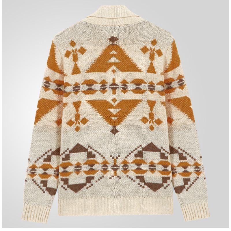 Осень и зима Новая мужская верхняя одежда с принтом Свитер с длинными рукавами Вязаная куртка