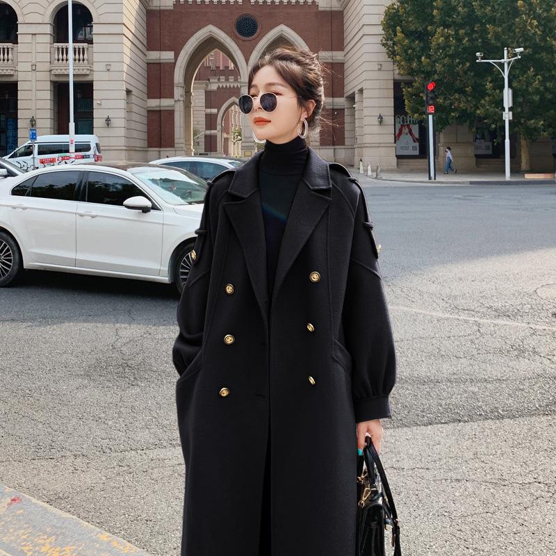 Women's Atmospheric Woolen Coat, Women's Winter Korean Style Loose Mid-length Temperament Commuter Woolen Coat