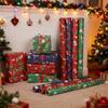 10M/roll Kraft Christmas Wrapping Paper Cartoon Santa Claus Elk Gift Box Packaging Material New Year Xmas Party Diy Decoration