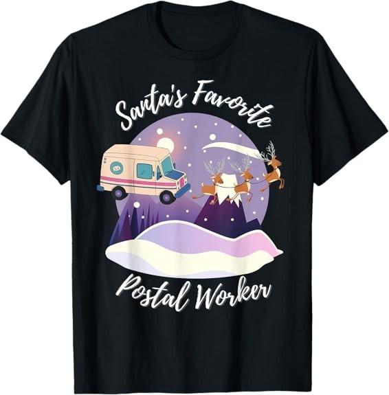 NEW LIMITED mail carrier santa sleigh Postal worker Design Best T-Shirt S-3XL