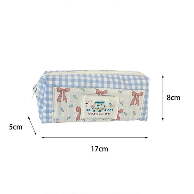 Милый Сладкий Сращивание Клетка Бант Пенал Портативный Большая Вместимость Студенческая Сумка для Хранения Канцелярских Принадлежностей Сумка для Ручек Девичья Косметичка Подарок