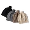 Cashmere Autumn and Winter New Women's Solid Color Twist Outdoor Warm Fur Ball Ear Protection Knitted Casual Hat