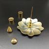 F Nine Holes Incense Sticks Incense Base Metal Cone Censer Copper 2 In 1 Set Backflow Incense Burner Coil Incense Stove