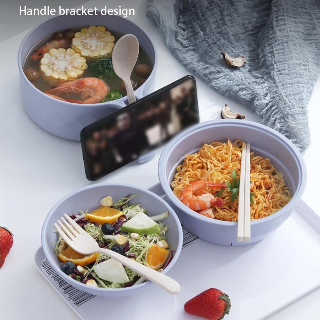 Instant Noodle Bowls Set Home Use Exquisite Adults Children Solid Color Drainage Tableware Soup Bowl Dinnerware Holder