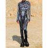 Women 3D Digital Printing Halloween Cosplay Tights Jumpsuit Adult One-piece Carnival Party Stage Show Dance Costume Outfit