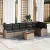 VidaXL 7-piece Garden Sofa Set with Grey Cushions Poly Rattan Acacia 3347587