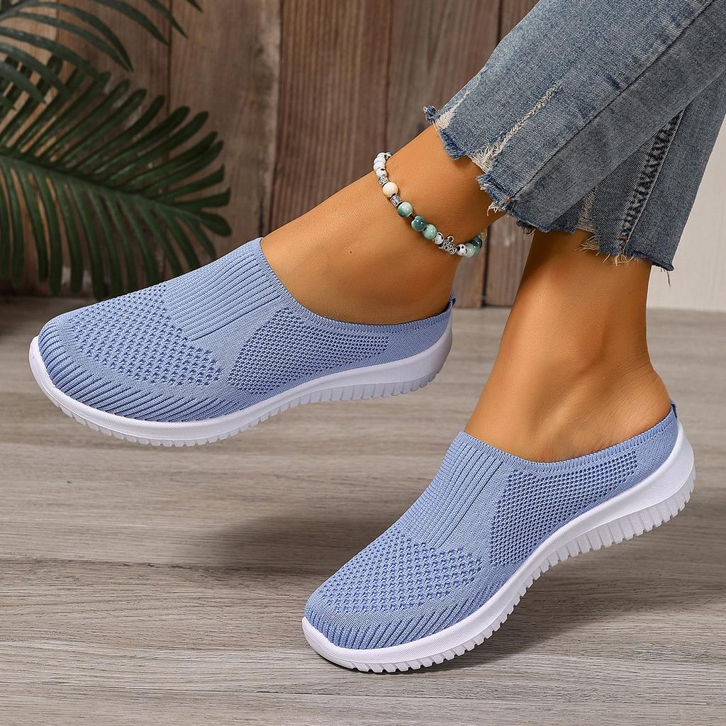 Летняя обувь женская новая женские полушлепанцы легкие и дышащие модные универсальные женские туфли повседневные на одной педали обувь для мамы