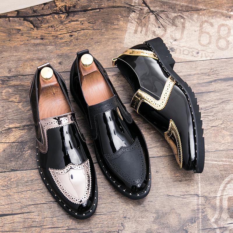 Business Loafers Men Casual Shoes Formal Office Shoes Men Patent Leather Moccasins Luxury Fashion Designer Slip On Driving Shoes