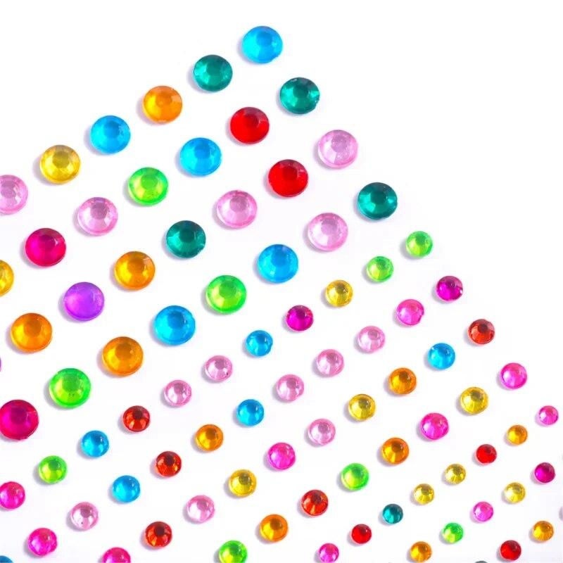 Цветные акриловые стразы, наклейка для глаз, сделай сам, вечерние, для лица, лба, макияжа, кристалл, самоклеящаяся наклейка для татуировки, наклейка для ногтей