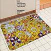 Flower T-Takashi Art M-Murakami Door Mat Washable Non-Slip Living Room Sofa Chairs Area Mat Kitchen Bedside Area Rugs