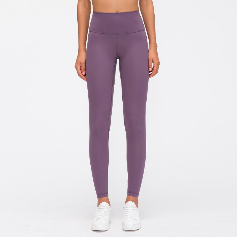 Новые нюдовые, приятные для кожи штаны для йоги для женщин с высокой талией, персиковые ягодицы, эластичные брюки для бега, занятий спортом и фитнес-центром