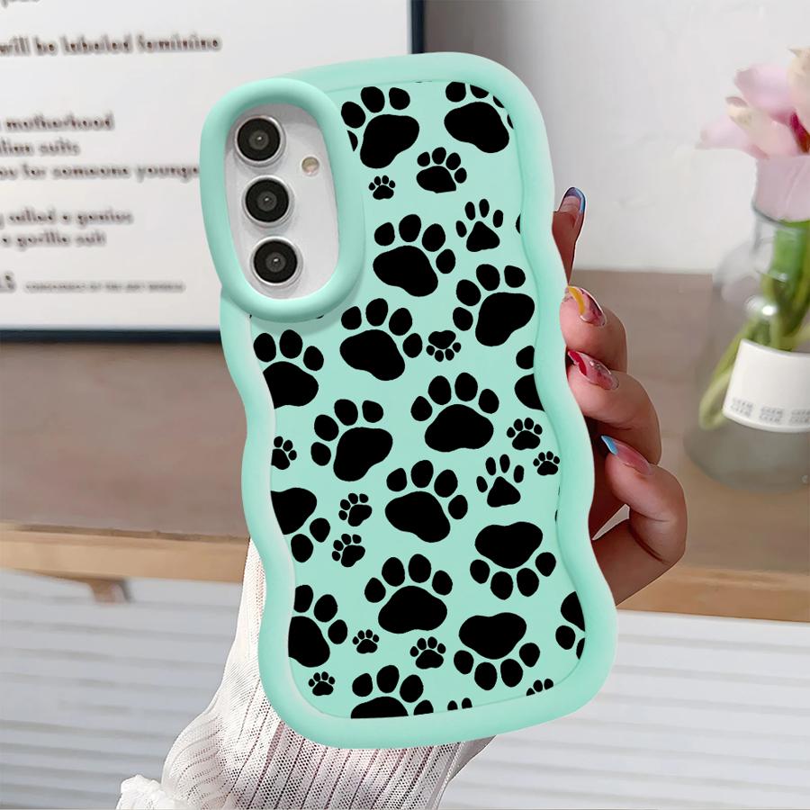 Cute Pet Paw Prints Soft Phone Cover Case for Samsung Galaxy A14 A13 A16 A12 A15 A11 A52 A21s A23 A03 A05 A22 A06 A33 A53 A04