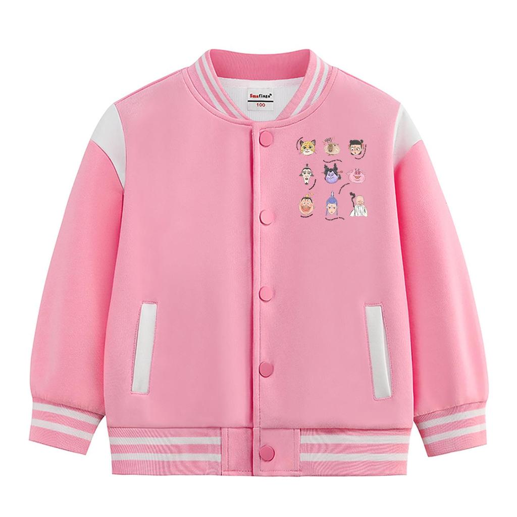 Autumn 2026 Kids' Thickened Velvet Baseball Jacket.