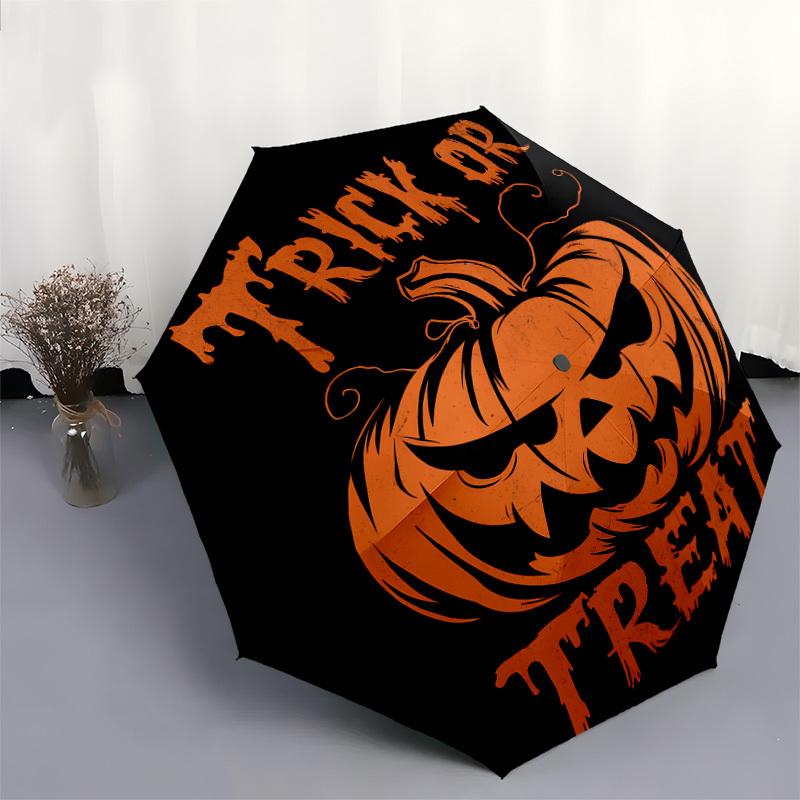 1pc Halloween Trick or Treat Umbrella with Plastic Handle,Suitable for All Seasons Home Travel Outdoor UmbrellaDD1080