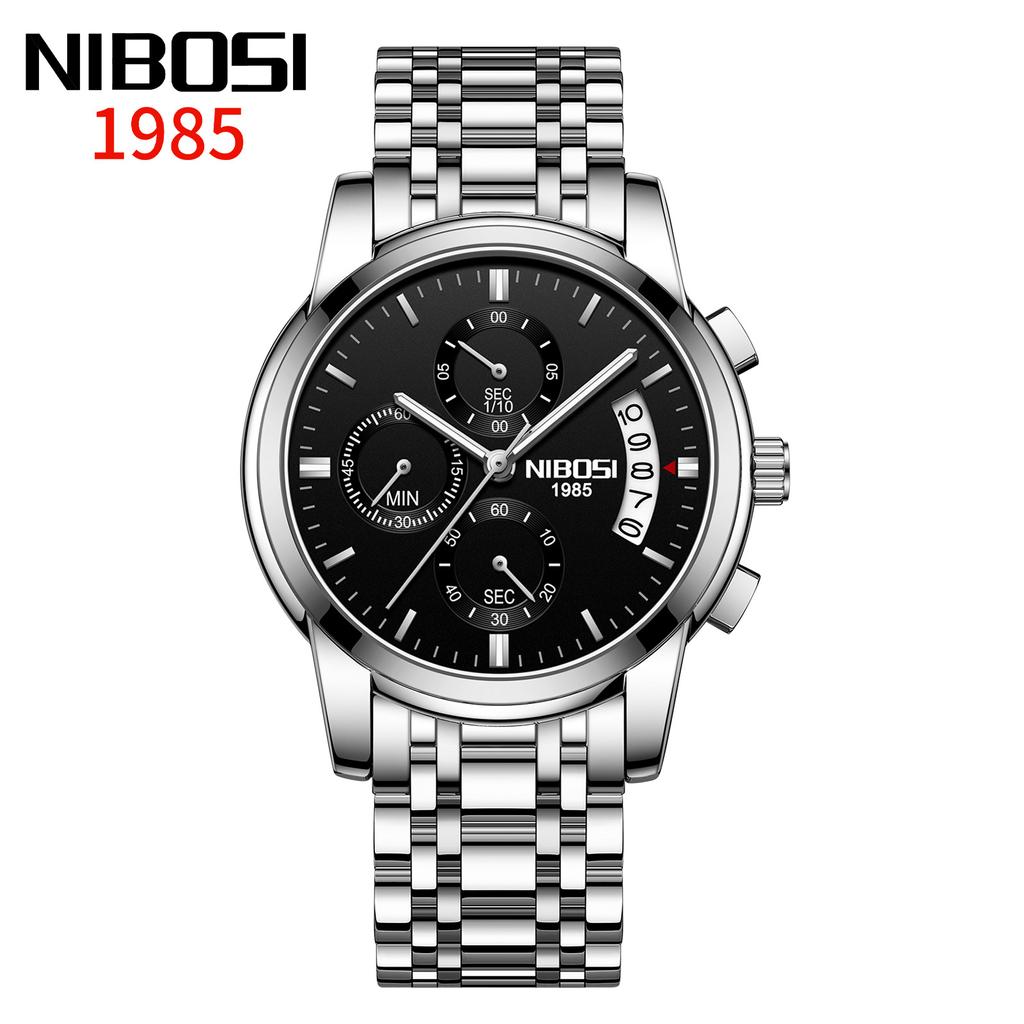 Часы NIBOSI Деловые мужские часы Многофункциональные шестиконтактные кварцевые часы