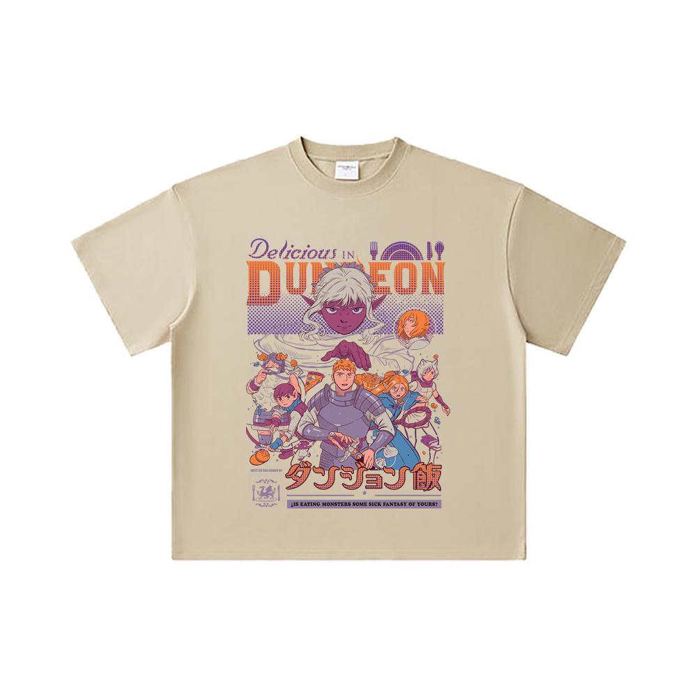 260 GSM Double Yarn 32 Count 100% Cotton Delicious in Dungeon V2 Print Unisex Heavy Cotton T Shirt