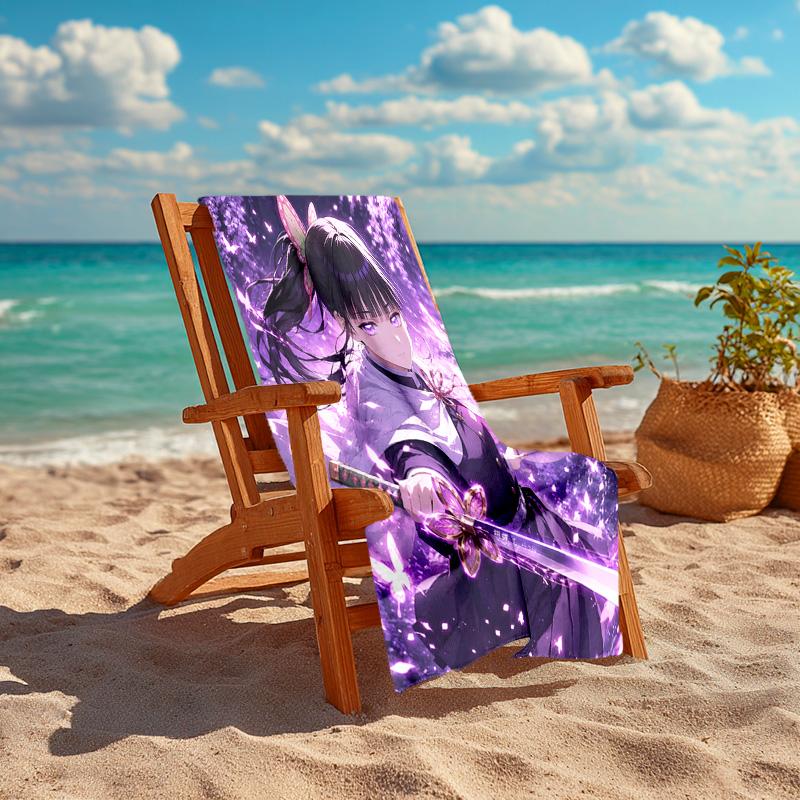 1pc Tsuyuri Kanawo Beach Towel, Comfortable and Thick, and Swimming/Bath/Picnic/Camping Towel, Suitable for Seaside Beaches