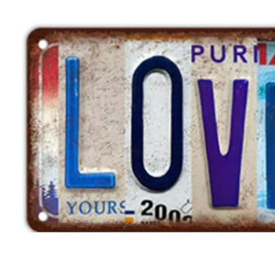 Декоративная жестяная табличка Винтажная Еще больше настенных знаков Романтический металлический декор Уличный Знак «Я люблю тебя» для спальни