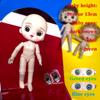 Милая Мини кукла BJD Девочка Мальчик Лысая голова Ob11 1/12 Голая DIY Игрушки Ручной работы Куклы Полное тело Зеленые Синие глаза Арт Кукла Аксессуары Искусство