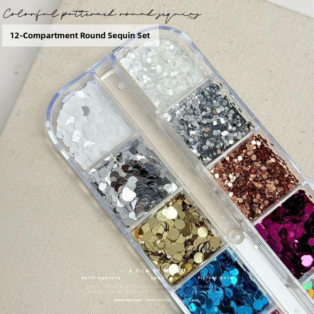 Colorful Glitter Nail Accessories 12-Grid Nail Charms Nail Salon