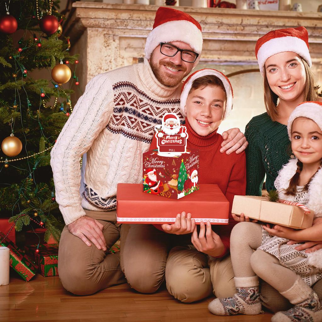 Theme Christmas Red Pattern Gift Surprise Box Holiday Decoration Atmosphere Prop