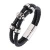 New Punk Men Jewelry Genuine Leather Skull Bracelets&Bangles Jewelry Wrist Band Leather Bracelet Male