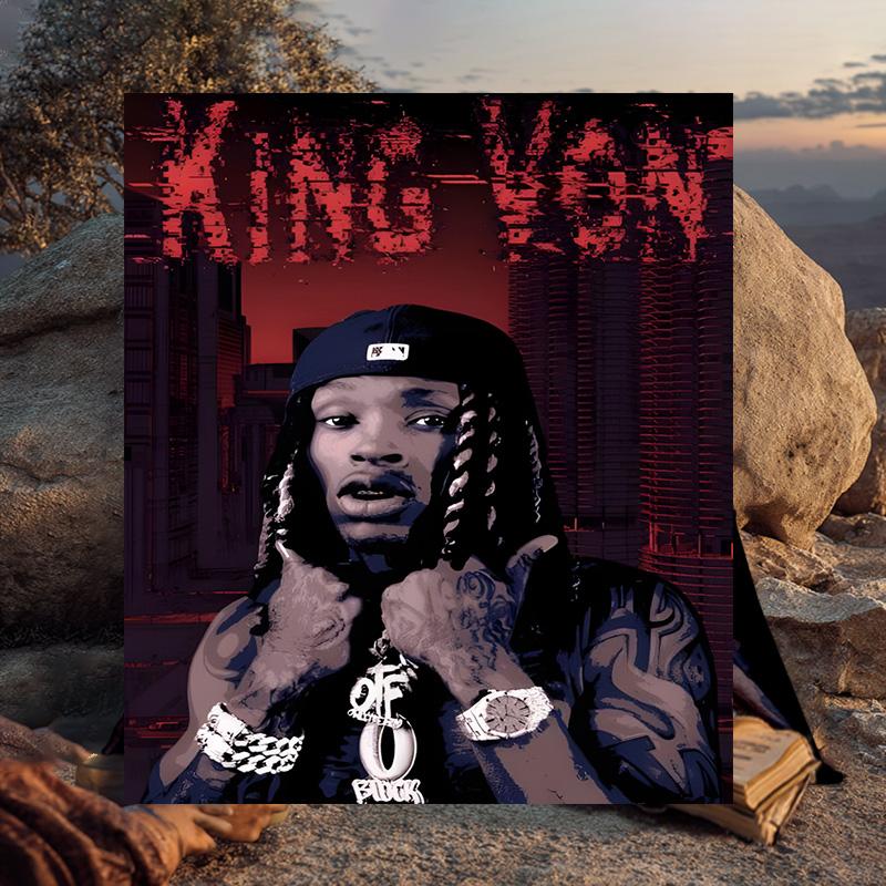 1PC King Of The Rapper Flannel Blanket Gift, Suitable for Both Men And Women, Soft Ideal for Beds And Sofa, Birthday Or Christmas Gift