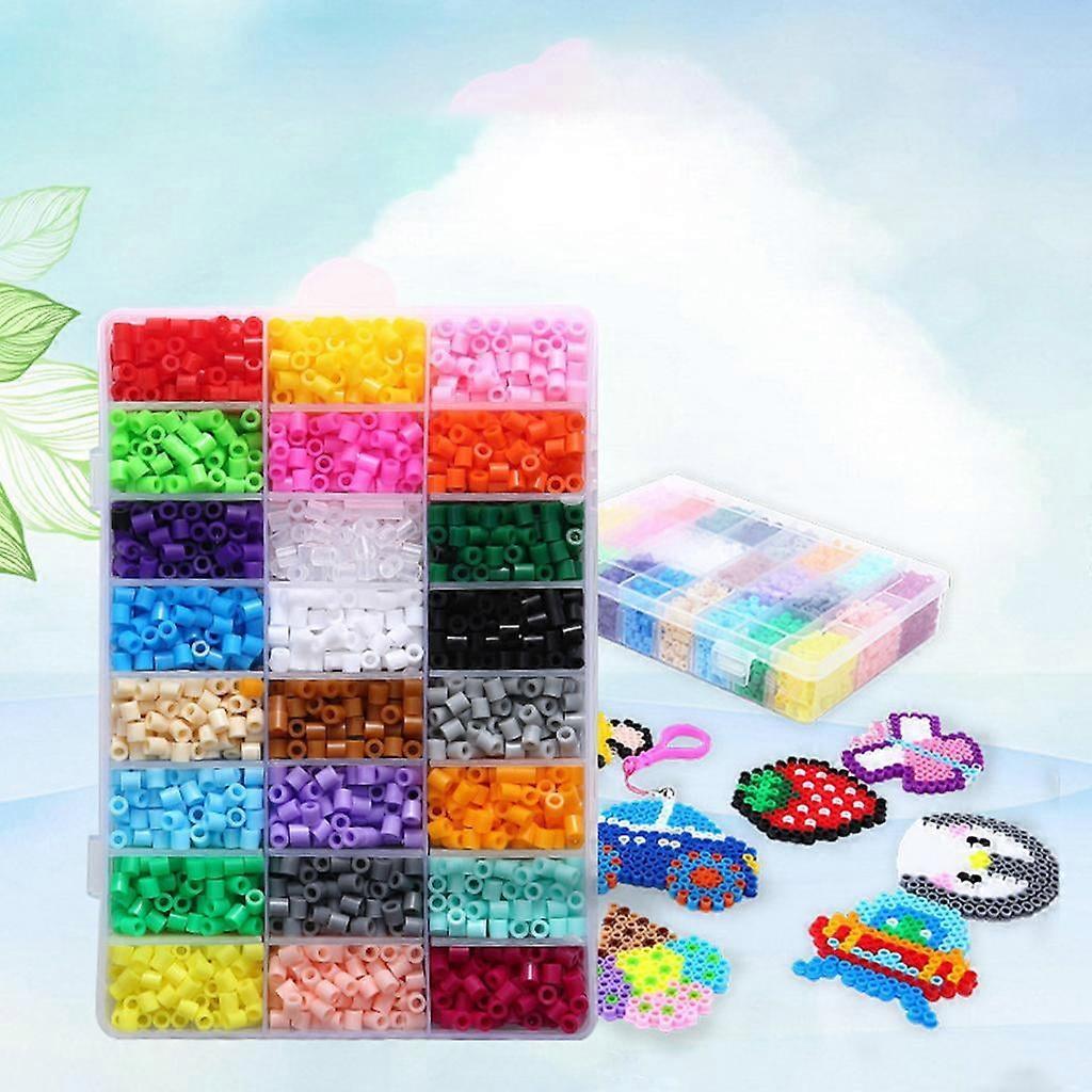 5mm Fuse Beads Kit 24 Colors Ironing Paper Perler Beads for Kids DIY Beading Toy