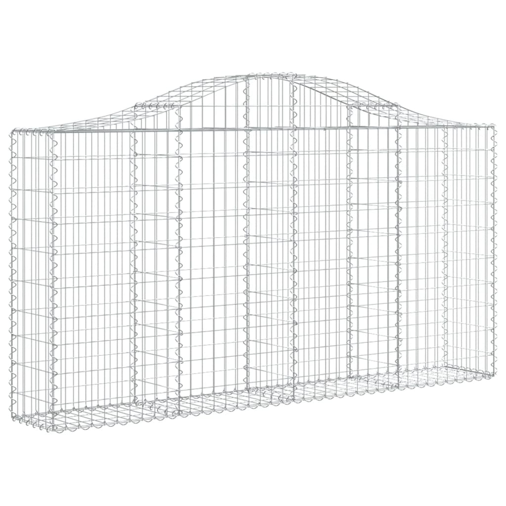 Vidaxl Kosze Gabionowe, 2 Szt, 200X30X100/120 Cm, Galwanizowane Żelazo
