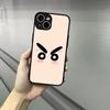 Cute C-Crayon S-Shinchan Clear Phone Case For Iphone 17 16 15 14 13 12 Pro Max Xr Air Plus Skin Feel Black Hard Shell Cover